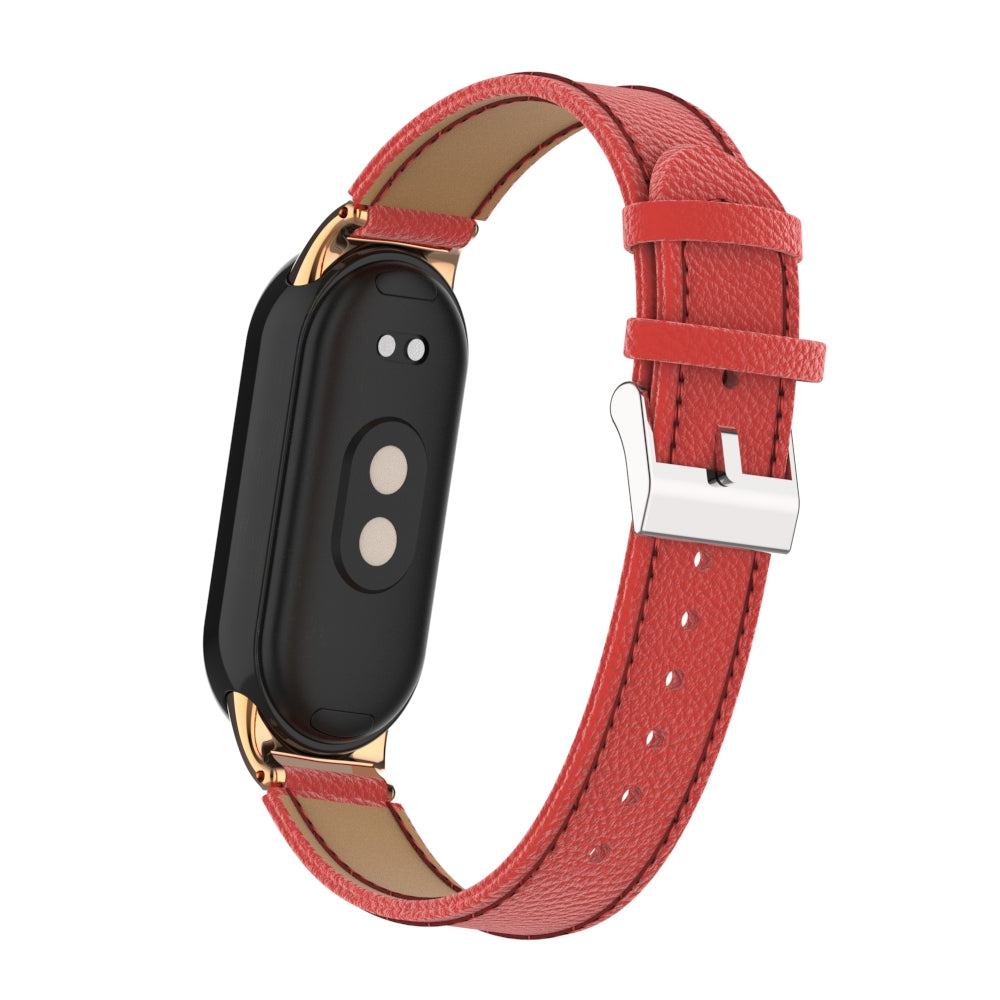 For Xiaomi Smart Band 8 Genuine Cow Leather Watch Band Litchi Texture Watch Strap with Connector For Xiaomi Smart Band 8 Genuine Cow Leather Watch Band Litchi Texture Watch Strap with Connector